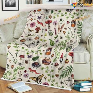 Cottagecore light green Fleece Blanket