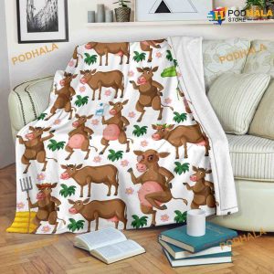 Cow Fleece Blanket, Funny Gift For Farmer or Faming Lovers