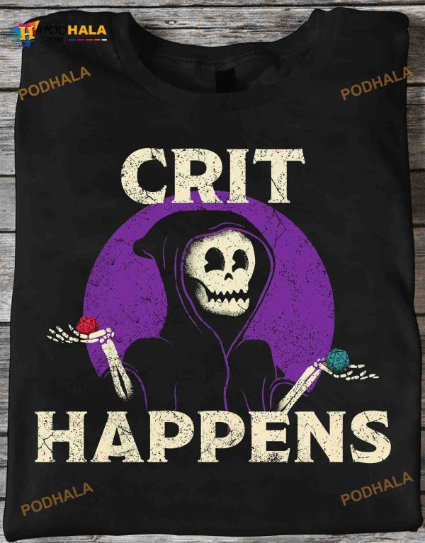Crit Happens Black Devil Dungeons And Dragons Halloween Shirt