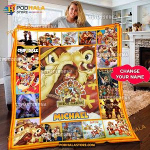 Custom Disney Chip And Dale Quilt, Chip N Dale Disney Blanket
