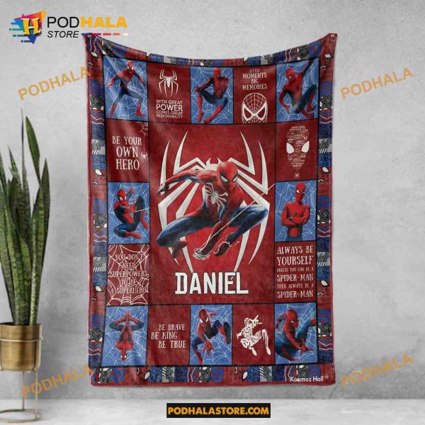 Custom Disney Spiderman Blanket, Marvel Lovers Quilt