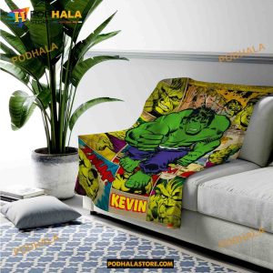 Custom Name Avenger Hulk Marvel Blanket, Super Hero Blanket For Fans