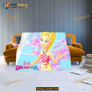 Custom Name Barbie Disney Blanket, Disney Gifts For Women