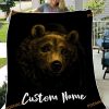 Custom Name Bear Blanket, Bear Fleece Blankets