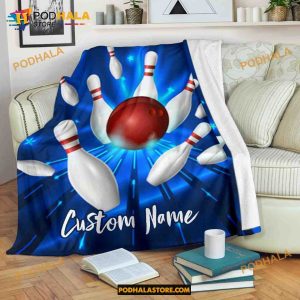 Custom Name Bowling Blanket - Bowling Fleece Blanket