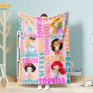 Custom Name Cartoon Baby Blanket