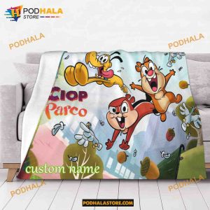 Custom Name Chip N Dale Disney Fleece Blanket, Unique Disney Gifts For Adults
