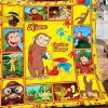 Custom Name Curious George Fleece Blanket, Curious George Birthday Gift For Kids