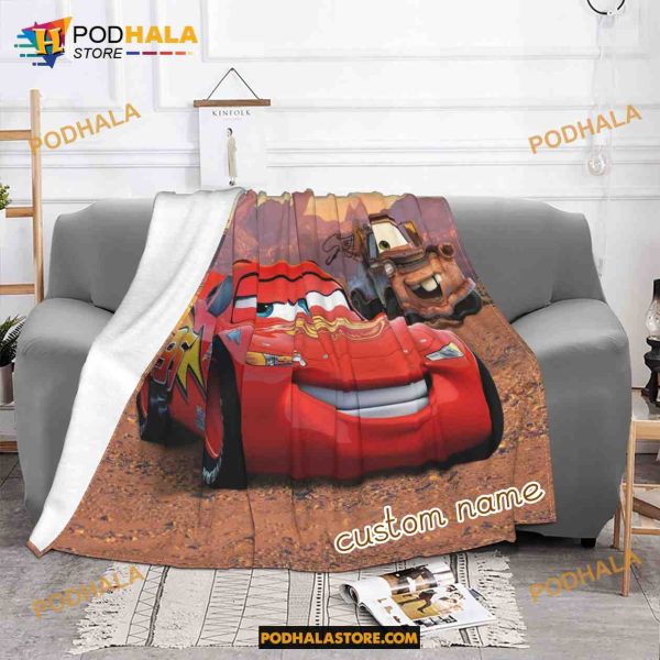 Custom Name Disney Cars Blanket, Christmas Gifts, Gifts For Disney Lovers