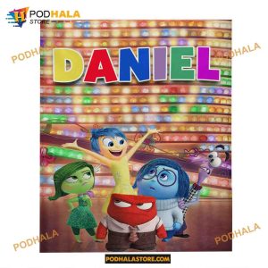 Custom Name Disney Inside Out Blanket, Personalized Inside Out Blanket