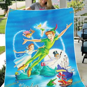 Custom Name Disney Peter Pan Tapestry Personalized Fleece Blanket