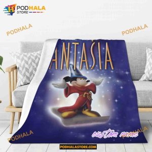Custom Name Fantasia Disney Blanket, Disney Gift Ideas