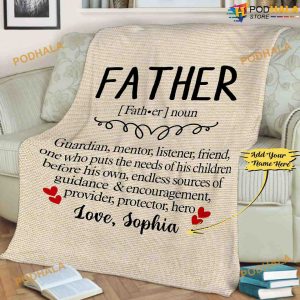 Custom Name For Him For Dad Fleece Blanket, Quilt, Christmas Gifts