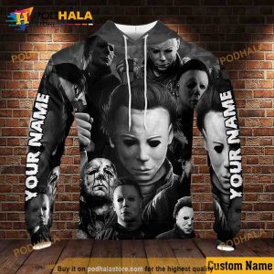 Custom Name Halloween Myers 3D Hoodie Michael Myers Merch For Women Men 2