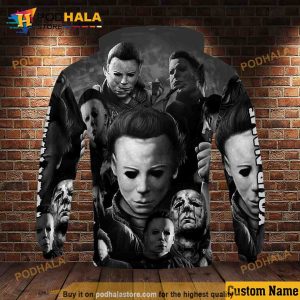 Custom Name Halloween Myers 3D Hoodie Michael Myers Merch For Women Men 3
