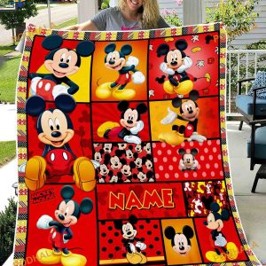 Custom Name Mickey Mouse Blanket, Christmas Gift Ideas