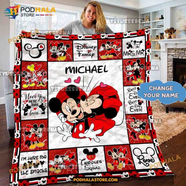 Custom Name Mickey Mouse Blanket, Mickey Mouse Gifts For Women