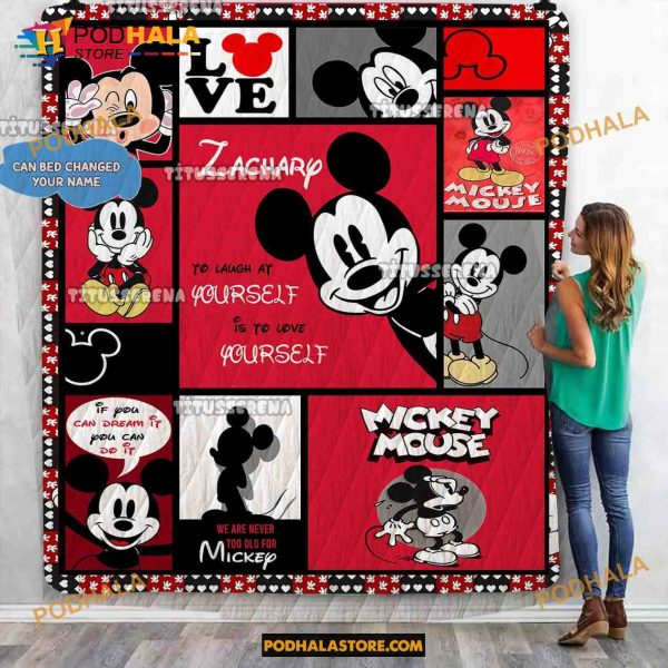 Custom Name Mickey Mouse Blanket, Mickey Mouse Quilt