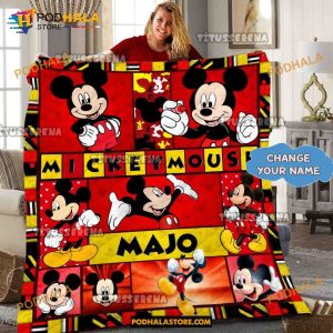 Custom Name Mickey Mouse Blanket, Mickey Quilt, Mickey Mouse Gifts
