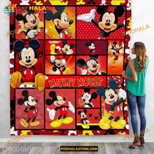 Custom Name Mickey Mouse Quilt, Disney Mickey Mouse Blanket Gift