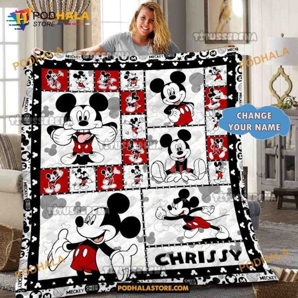Custom Name Mickey Mouse Quilt, Mickey Mouse Blanket