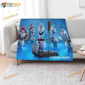 Custom Name Olaf Disney Blanket, Gift Blanket Home Decoration