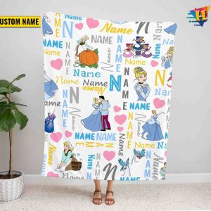 Custom Name Princess Cinde Tapestry Fleece Blanket