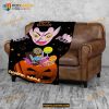 Custom Name Pumpkin Ghost Halloween Fleece Blanket, Scary Halloween Quilt 2