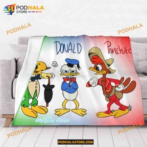 Custom Name The Three Caballeros Disney Blanket, Disney Gift Ideas