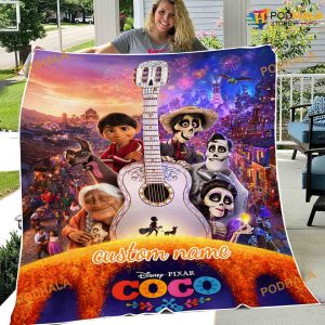Custom Name with COCO Tapestry Disney Fleece Blanket