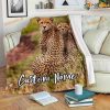 Custom Name with Cheetah Fleece Blankets