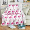 Custom Name with Flamingos Fleece Blanket, Quilt, Christmas Gifts