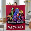 Custom Name with Rainbow Friends Fleece Blanket, Game Character Blanket Gift