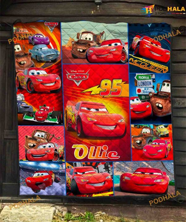 Custom with Disney Pixar Cars Movie Series Characters Quilt, Disney Fleece Blanket