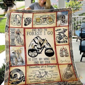 Cycling Keep Calm And Bike On And Into Fleece Blanket, Christmas Gifts