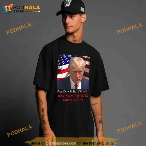 DONALD TRUMP MUGSHOT (Fulton County) Flag Great Political Shirt