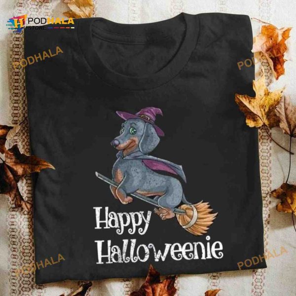 Dachshund Witch Happy Halloweenie Shirt