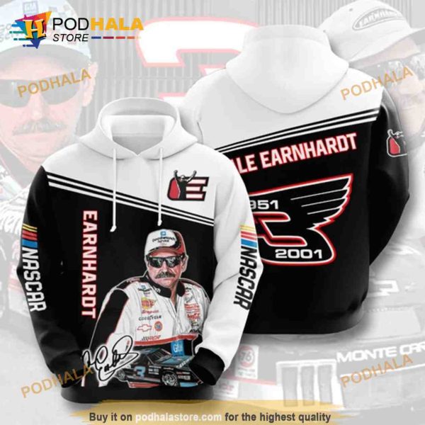 Dale Earnhardt Nascar Signature 3D Hoodie Sweatshirt