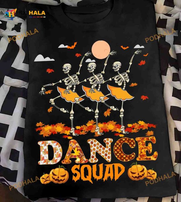 Dance Squad Skull Dancing Squad Halloween Skull Shirt