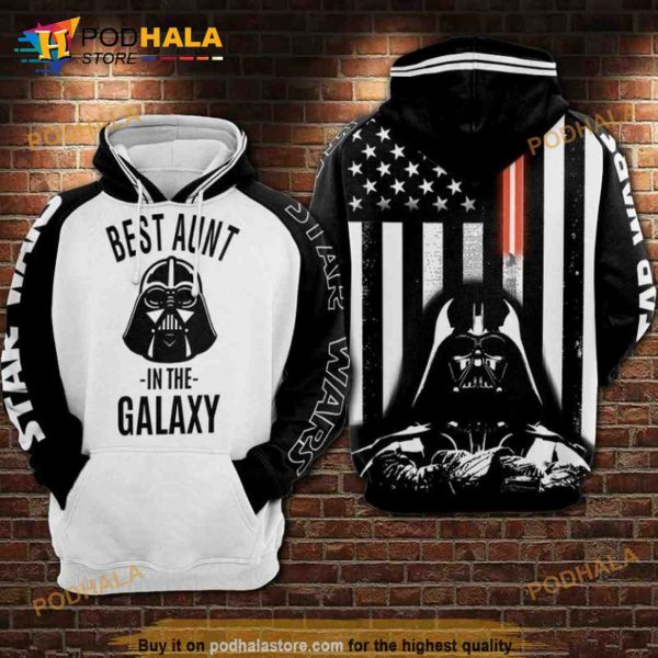 Darth Vader Best Aunt In The Galaxy American Flag All Over Print 3D Hoodie