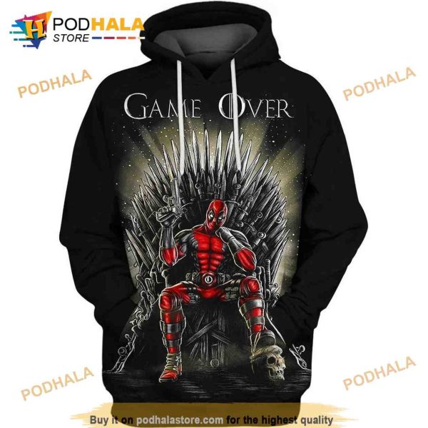 Dead Pool X Game Of Thrones Funny 3D Hoodie, Marvel Over Print 3D Sweatshirt