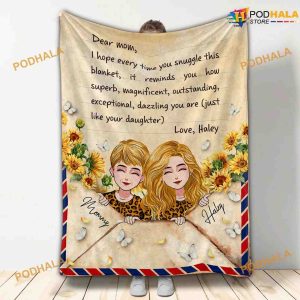 Dear Mom Letter - Personalized Mother's Day Mother Fleece Blanket, Quilt, Christmas Gifts