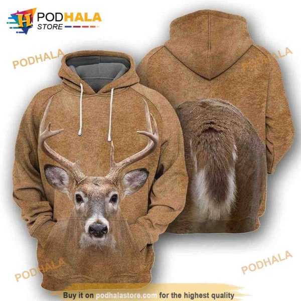 Deer Animals Hunting All Over Print 3D Hoodie Sweatshirt