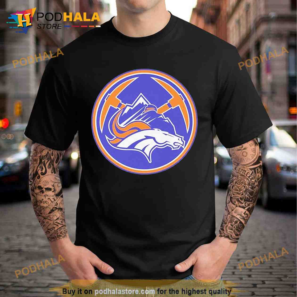 Denver Broncos Nuggets Mash Up Logo News 2023 Shirt - Limotees