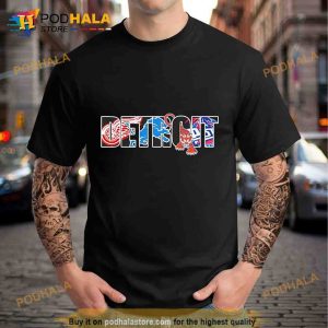 Detroit Sports Teams Mash up Unite Motor City's Athletic Excellence 2023 Shirt 2
