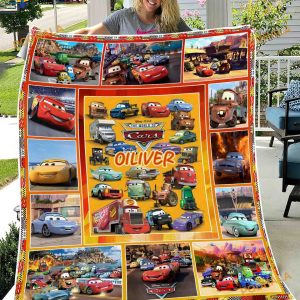 Disney Cars Blanket, Personalized Name Cars Movies Quilt, Disney Presents