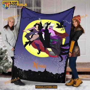 Disney Hocus Pocus Halloween Fleece Blanket, Villains Character Blanket