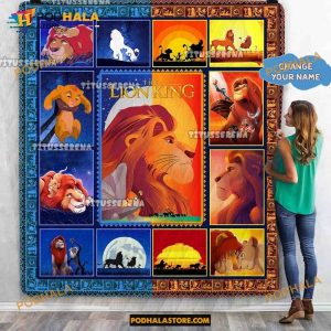 Disney Lion King Fleece Blanket, Lion King Simba Mufasa Nala Timon Rafiki Pumbaa Blanket
