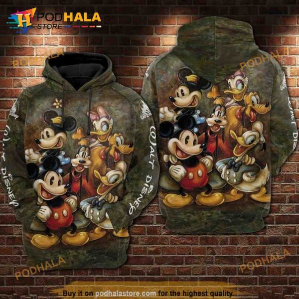 Disney Mickey Minnie Donald And Friends All Over Print 3d Hoodie