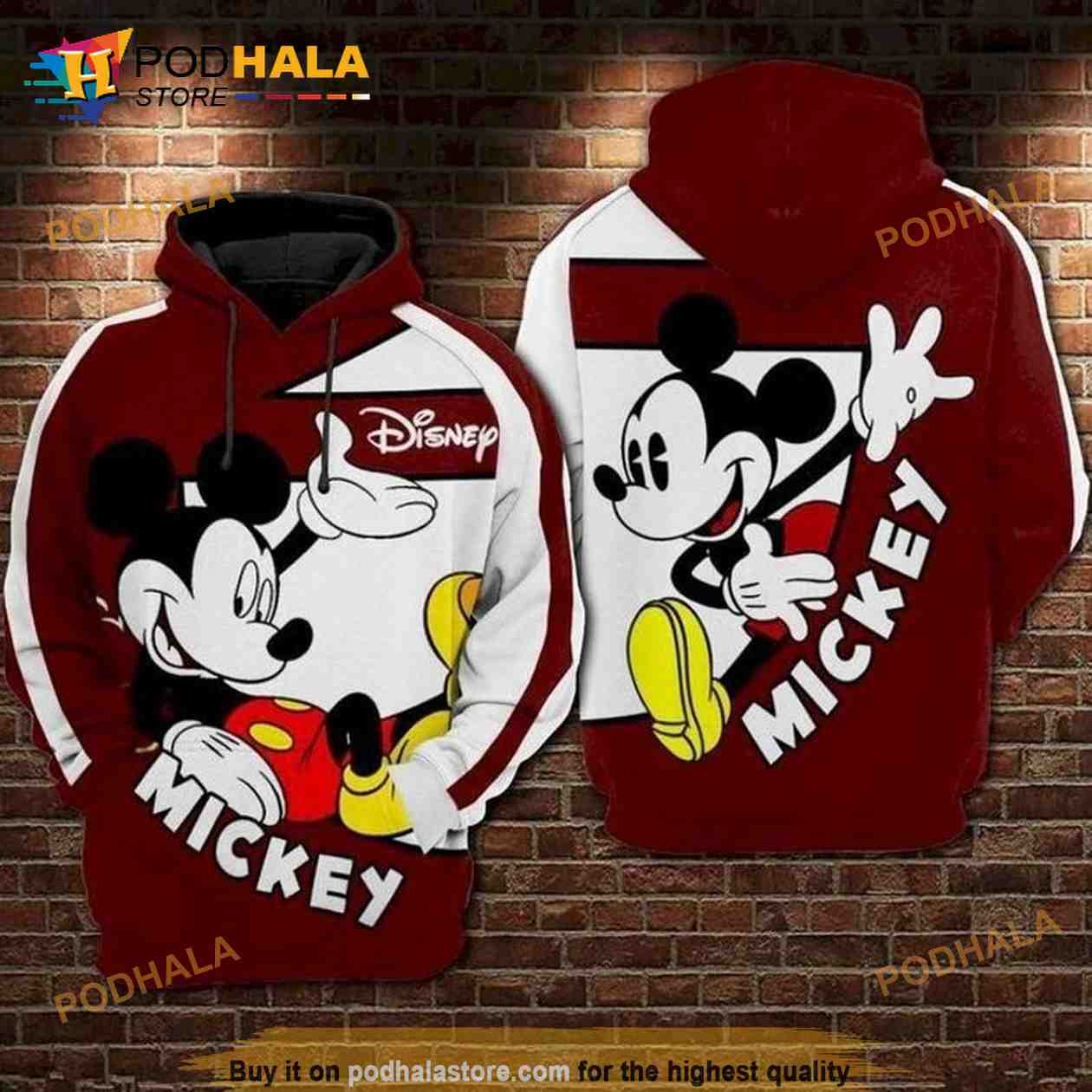 Disney Mickey Mouse Funny 3d Hoodie, Mickey Mouse Gifts - Bring